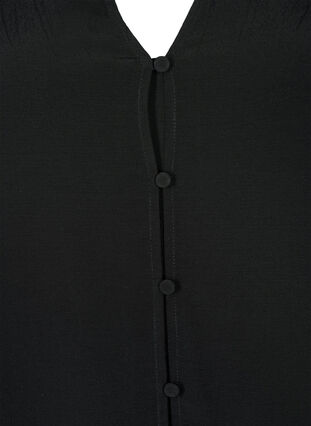 Zizzi Viskoseskjorte med v-udskæring, Black, Packshot image number 2