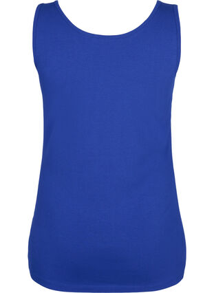 Zizzi Ensfarvet basis top i bomuld, Sodalite Blue, Packshot image number 1