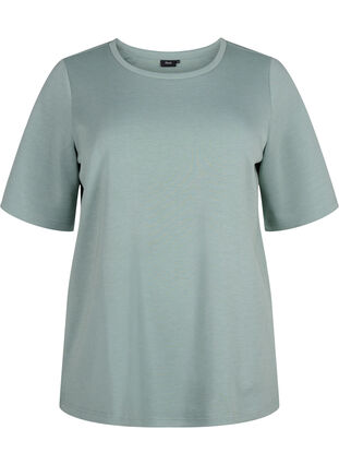 Zizzi T-shirt i modalmix, Chinois Green, Packshot image number 0