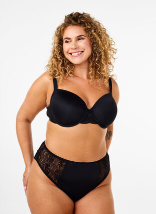 Zizzi Blonde brazilian trusse i microfiber, Black, Model image number 0