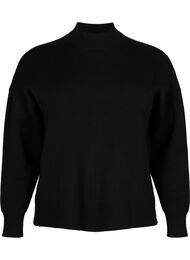 Ensfarvet strikbluse, Black