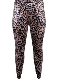 Velour leggings med leoprint, Leopard