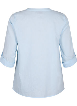 Zizzi FLASH - Skjortebluse med crochetdetalje, Cashmere Blue, Packshot image number 1