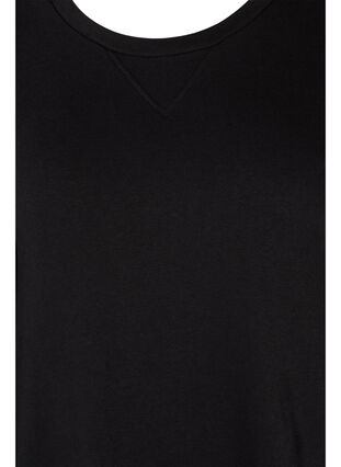 Zizzi Bomulds sweatkjole med lommer, Black, Packshot image number 2