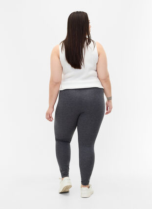 Zizzi Gråmelerede leggings, Dark Grey Melange, Model image number 1