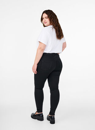 Zizzi Stay black Amy jeans med høj talje, Black, Model image number 1