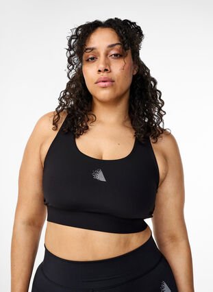 Zizzi Racerback sports bh, Black, Model image number 0