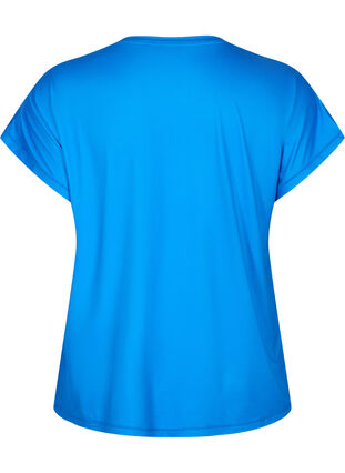 Zizzi Kortærmet trænings t-shirt, Brilliant Blue, Packshot image number 1