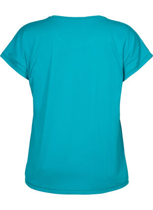 Zizzi Kortærmet trænings t-shirt, Deep Peacock Blue, Packshot image number 1