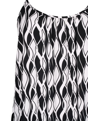 Zizzi Viskose stropkjole med print, Black Swirl AOP, Packshot image number 2