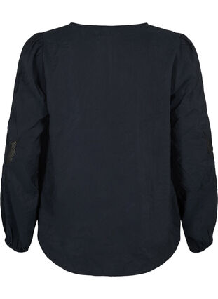 Zizzi Bluse i TENCEL™ Modal med broderidetaljer, Black, Packshot image number 1