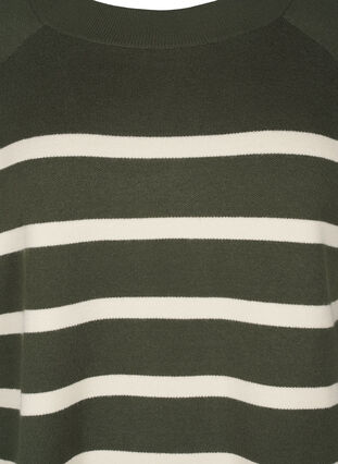 Zizzi Stribet strikbluse med rund hals, D. Bag Birch Stripe, Packshot image number 2