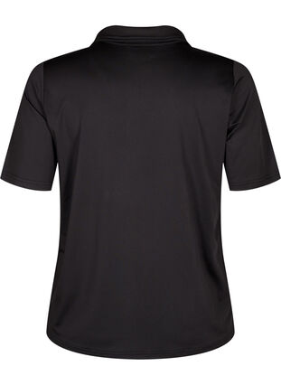 Zizzi Polo t-shirt med v-hals, Black, Packshot image number 1