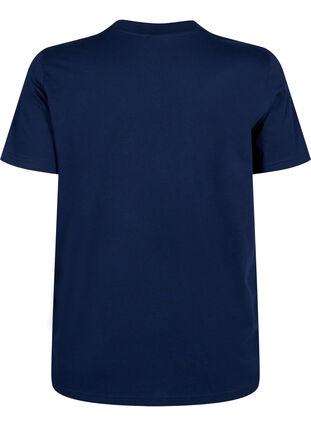 Zizzi Basis t-shirt i bomuld med rund hals , Navy Blazer, Packshot image number 1