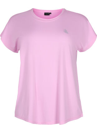 Zizzi Kortærmet trænings t-shirt, Pastel Lavender, Packshot image number 0