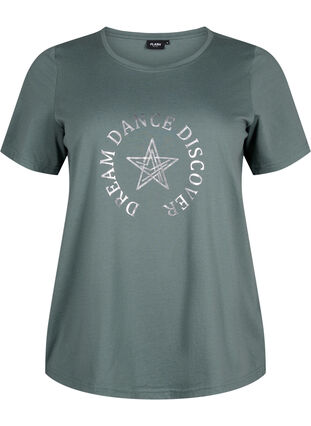 Zizzi FLASH - T-shirt med motiv, Balsam Green Star, Packshot image number 0
