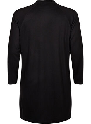 Zizzi Jersey kjole med knapper, Black, Packshot image number 1