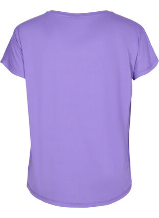 Zizzi Ensfarvet trænings t-shirt, Passion Flower, Packshot image number 1