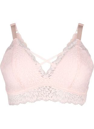 Zizzi Bralette med stringdetalje og blød vattering , Peach Blush, Packshot image number 0