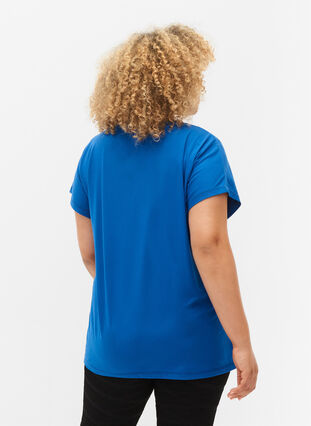 Zizzi Kortærmet trænings t-shirt, Lapis Blue, Model image number 1