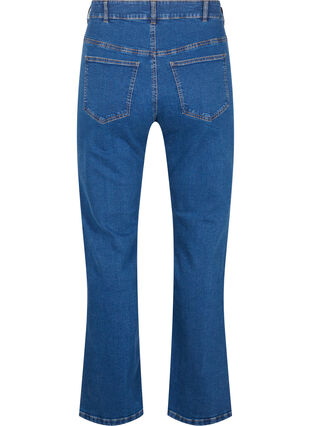 Zizzi Højtaljede Gemma jeans med straight fit, Dark blue, Packshot image number 1