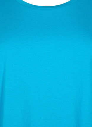 Zizzi Kortærmet t-shirt i bomuldsblanding, Hawaiian Ocean, Packshot image number 2