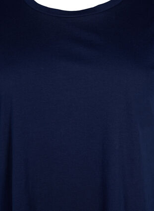 Zizzi Kortærmet t-shirt i bomuldsblanding, Navy Blazer, Packshot image number 2