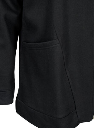 Zizzi Sweat cardigan med hætte, Black, Packshot image number 3