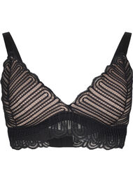 Bralette bh med blonder og blød vattering, Black