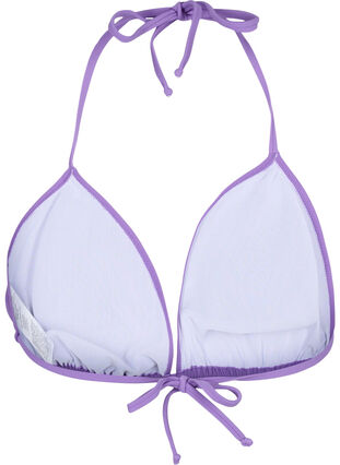 Zizzi Ensfarvet trekants bikini bh, Royal Lilac, Packshot image number 1