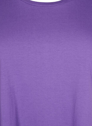 Zizzi Kortærmet t-shirt i bomuldsblanding, Deep Lavender, Packshot image number 2