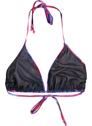Zizzi Trekants bikini bh med print , Pink Flower AOP, Packshot image number 1