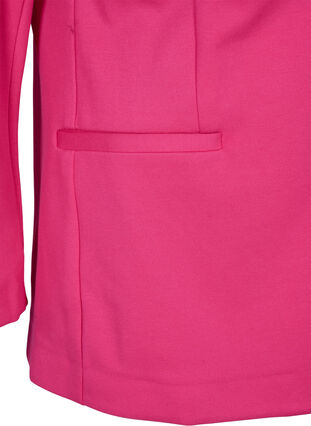 Zizzi Enkel blazer med knaplukning, Raspberry Sorbet, Packshot image number 3