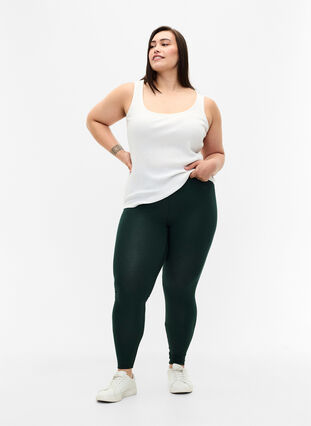 Zizzi Basis leggings i viskose, Scarab, Model image number 2