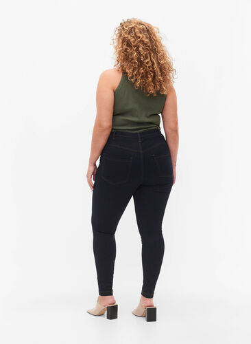 Zizzi Super slim Amy jeans med høj talje, Tobacco Un, Model image number 1