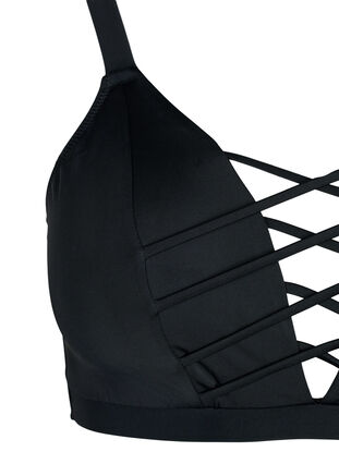 Zizzi Bikini overdel med stringdetalje, Black, Packshot image number 2