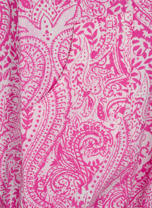 Zizzi Kortærmet bomuldskjole med paisleyprint, Shocking P. Paisley , Packshot image number 3