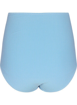 Zizzi Stribet bikiniunderdel med ekstra høj talje, BlueWhite Stripe AOP, Packshot image number 1