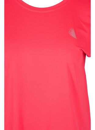 Zizzi Ensfarvet trænings t-shirt, Diva Pink, Packshot image number 2