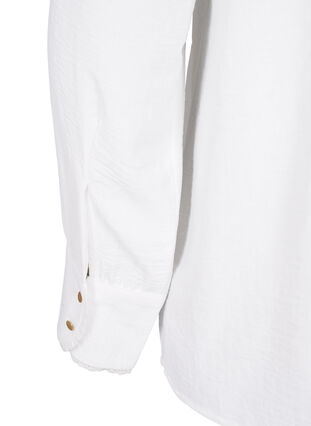 Zizzi Langærmet bluse med tekstur, Bright White, Packshot image number 3