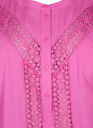 Zizzi Viskose bluse med blondebånd, Raspberry Rose, Packshot image number 2