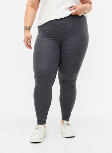 Zizzi Gråmelerede leggings, Dark Grey Melange, Model image number 0