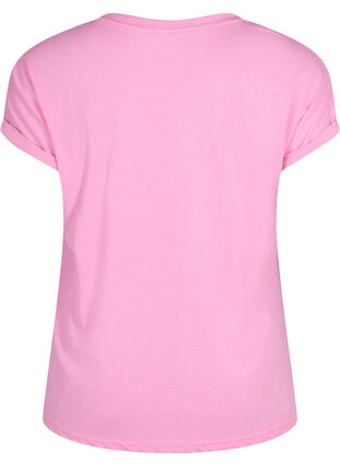 Zizzi Kortærmet t-shirt i bomuldsblanding, Rosebloom, Packshot image number 1