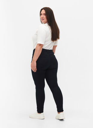 Zizzi Super slim Amy jeans med høj talje, Unwashed, Model image number 1