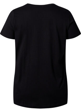 Zizzi Trænings t-shirt med print, Black w. Green logo, Packshot image number 1
