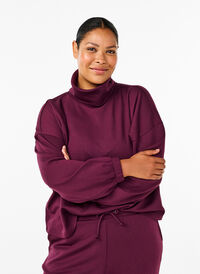 Bluse med turtleneck i modalmix, Fig, Model