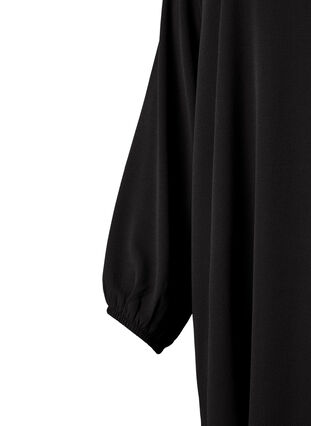 Zizzi Langærmet kjole med v-udskæring, Black, Packshot image number 2