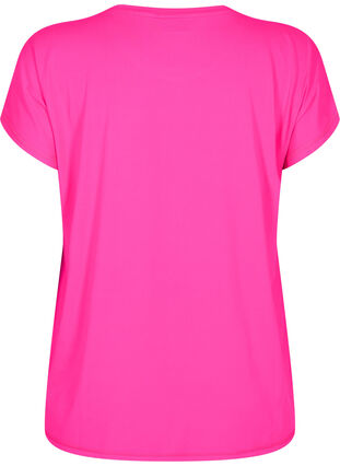 Zizzi Kortærmet trænings t-shirt, Neon Pink Glo, Packshot image number 1