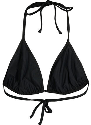 Zizzi Trekants bikini bh med crepe struktur, Black, Packshot image number 1