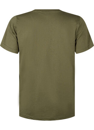 Zizzi FLASH - T-shirt med motiv, Olive Night Flower, Packshot image number 1